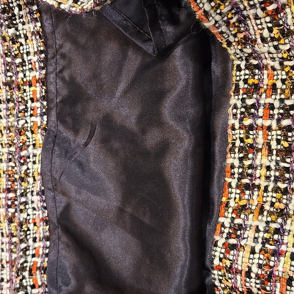 J. CREW FACTORY MULTI-COLORED METALLIC TWEED MINI PENCIL SKIRT. SIZE 8. - Picture 6 of 10